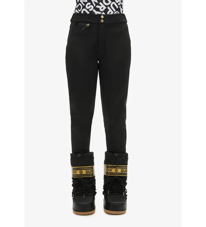 Superdry para mujer. WS110173A Pantalón Ski Luxe negro (10 UK = S), Deportivo, Nieve, Sostenible, Nylon reciclado