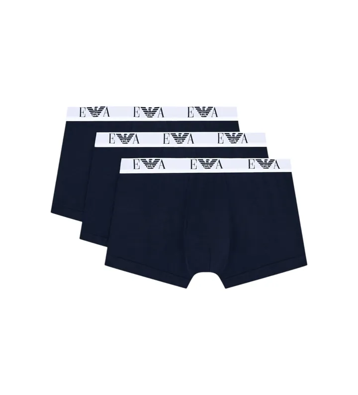 Emporio Armani para hombre. EM000259_AF14131 Set 3 Bóxers Logo EA marino (L), Homewear, Algodón