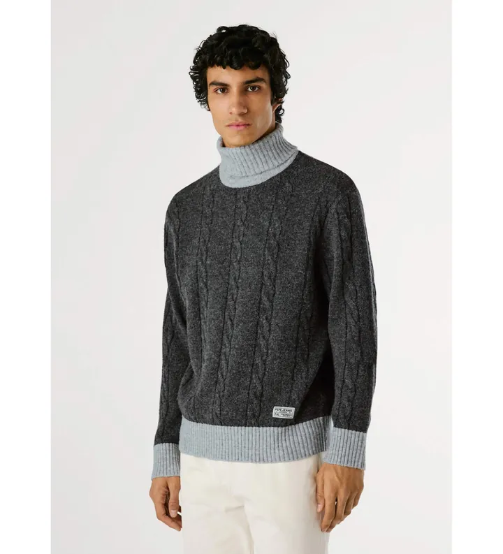 Pepe Jeans para hombre. PM7000027 Jersey Purcel gris (L), Casual, Poliéster