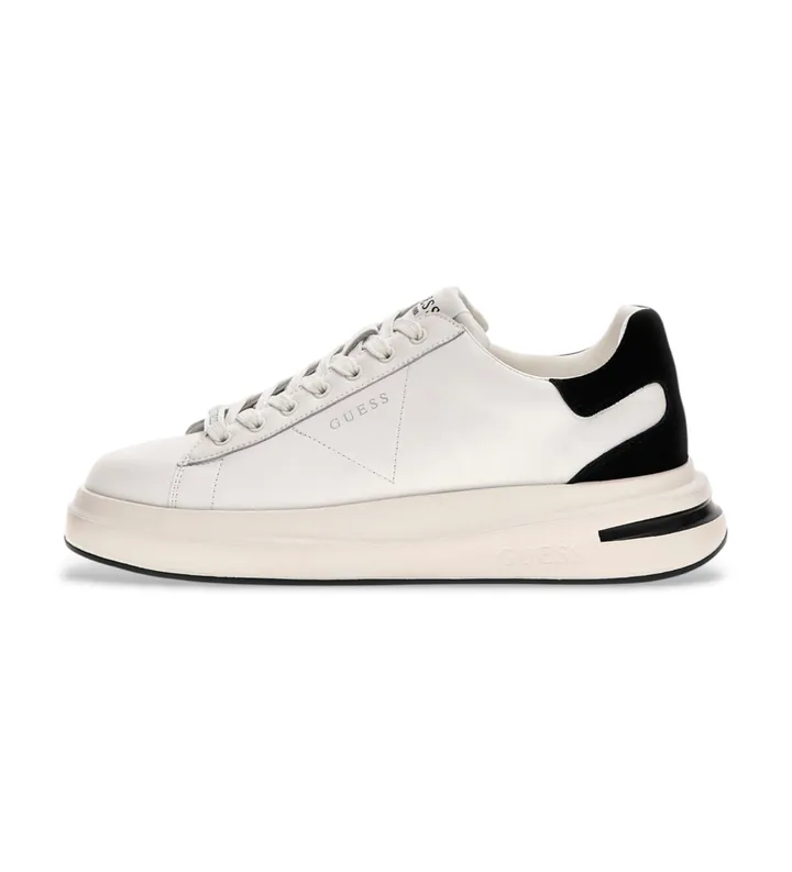 Guess para hombre. FMFLBALEA12 Zapatillas Elba blanco (40), Plano, Cordones, Casual