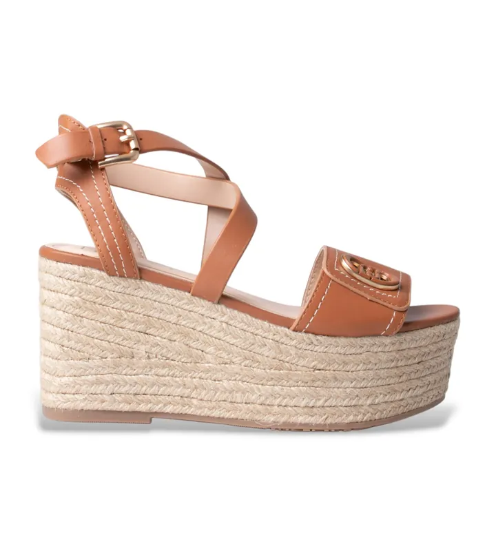Liu Jo para mujer. SA6083P0102S3804 Sandalias de Piel Bali01 marrón (40), 5 a 8cm, Hebilla, Casual
