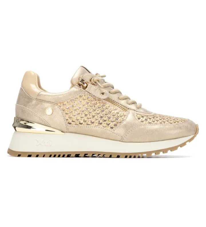 Xti para mujer. 14519401-ORO Zapatillas 145194 dorado (36), Plano, Cremallera, Casual