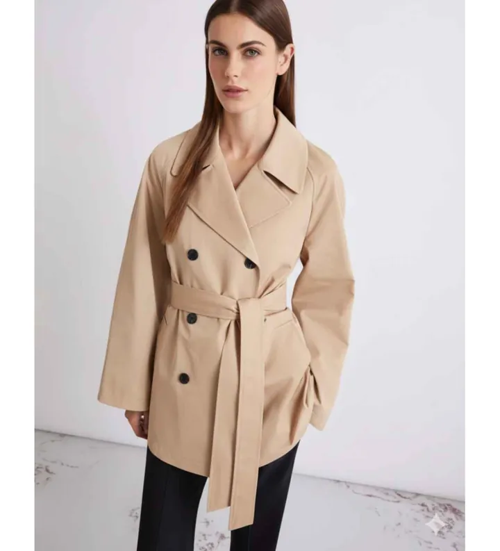 Marella para mujer. 2613021031200 Gabardina Mllumido beige (38), Casual, Algodón