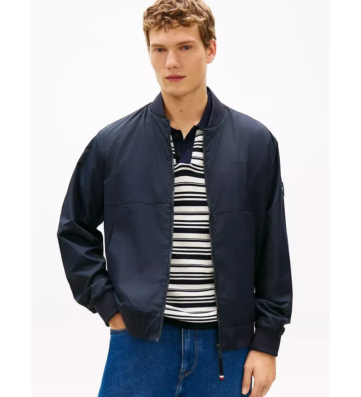 Tommy Hilfiger para hombre. MW0MW42503 Chaqueta Bomber Other marino (L), Casual, Poliéster Reciclado, Sostenible