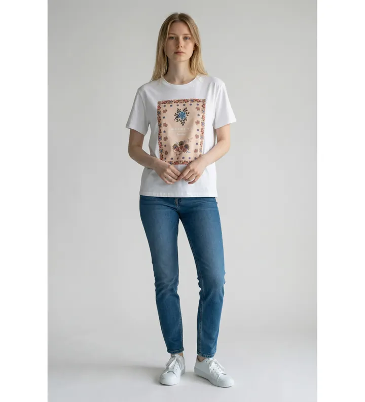 Weekend Max Mara para mujer. 2615971032600 Camiseta Pntera blanco (S), Casual, Algodón, Manga corta