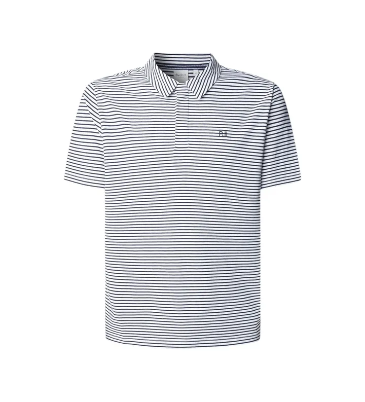 Pepe Jeans para hombre. PM5400075 Polo Corbin Stripes blanco (L), Casual, Algodón, Manga corta