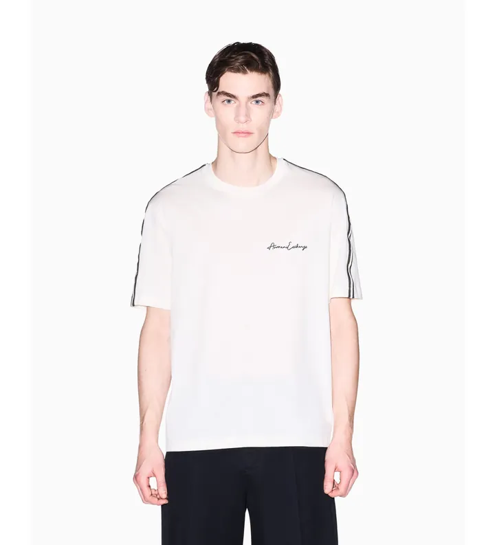 A|X Armani Exchange para hombre. 8NZTSGZJ9AZU1074 Camiseta Lisa beige (L), Casual, Algodón, Manga corta