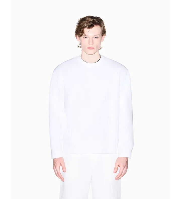 A|X Armani Exchange para hombre. XM002445AF13047U0009 Sudadera Bonded (L), Blanco, Casual, Algodón