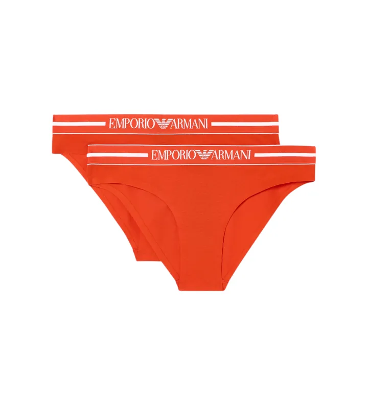 Emporio Armani para mujer. EW000403_AF19023 Set de 2 Braguitas Day coral (L), Homewear, Algodón