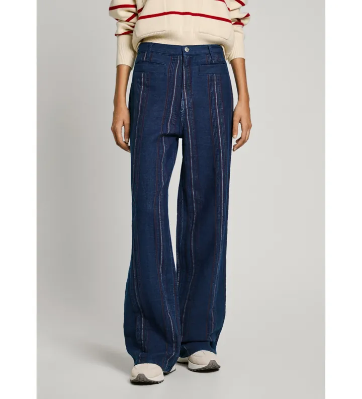 Pepe Jeans para mujer. PL204997 Jeans en fit loose Weave azul (30/32), Casual, Denim, Sostenible