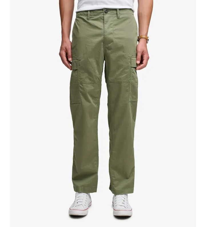 Superdry para hombre. M7011512A Pantalón cargo Regular Taper verde (30/32), Casual, Algodón