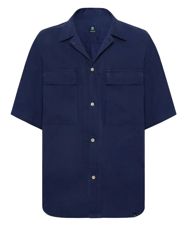 Boggi Milano Camisa 'Camp' azul / azul oscuro