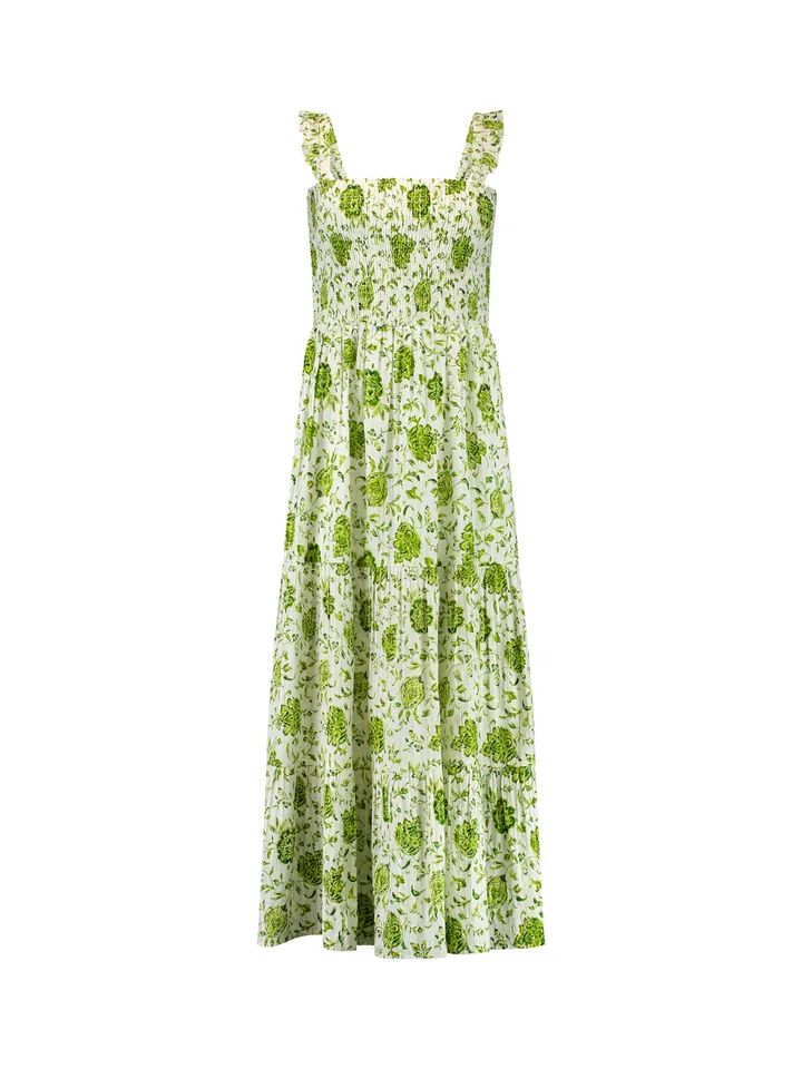 Shiwi Vestido de verano 'SEYCHELLES' verde hierba / verde claro / verde oscuro