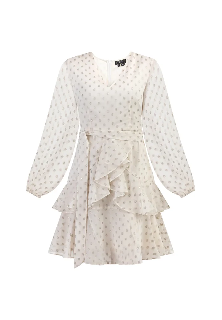 faina Vestido plata / blanco lana