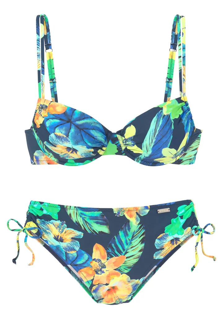 LASCANA Bikini navy / turquesa / verde neón / naranja