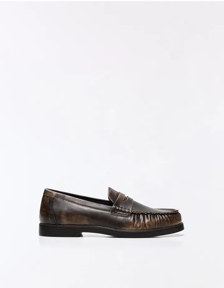 Bershka Mocasin Brushed Hombre 39 Marrón