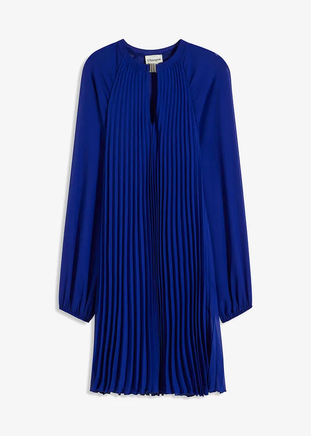 Minivestido de gasa fina con plisado