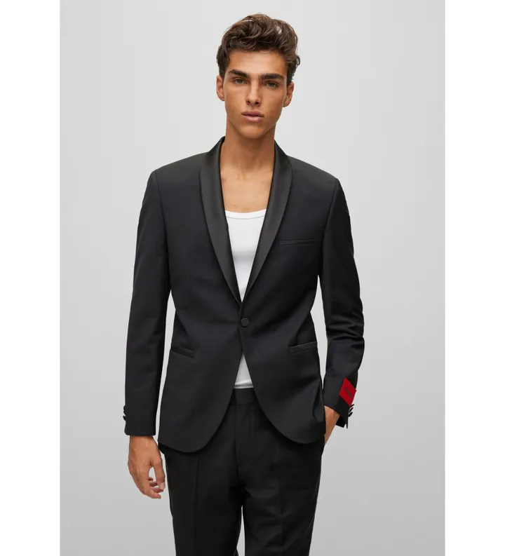HUGO para hombre. 50476333 Americana Arti negro (44), Casual, Fiesta, Lana, Manga larga