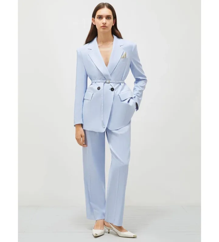Marella para mujer. 2513131081200 Pantalón Nupar azul (38), Casual, Fiesta, Lyocell