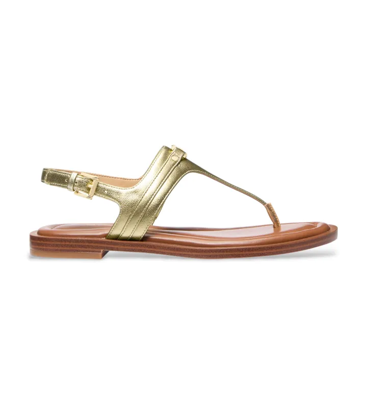 Michael Kors para mujer. 40S5MAFS2M Sandalias de Piel Lisa dorado (36), Plano, Hebilla, Casual