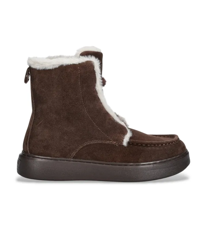 Twinset para mujer. 252TGT01C Botines de Piel Confy marrón (36), Plano, Cordones, Casual