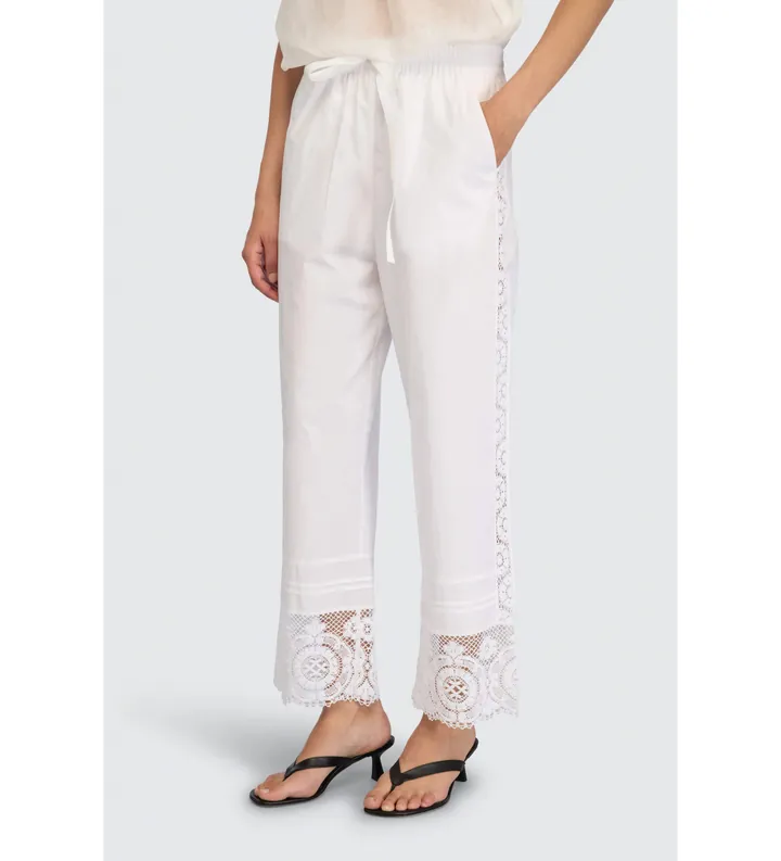 Semicouture para mujer. S6SG30 Pantalón Ottoline blanco (44), Casual, Algodón