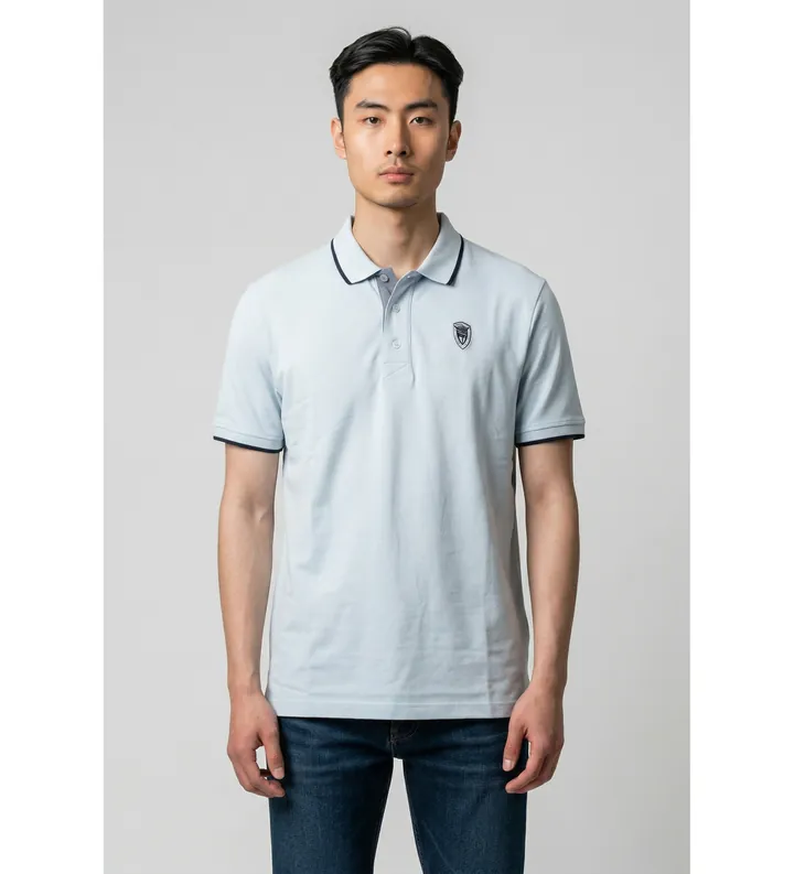 Blauer para hombre. 26SBLUT02288 Polo Damon azul (L), Casual, Algodón, Manga corta