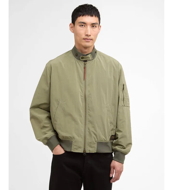 Barbour international para hombre. MCA1103 Chaqueta Fenton verde (L), Casual, Poliamida