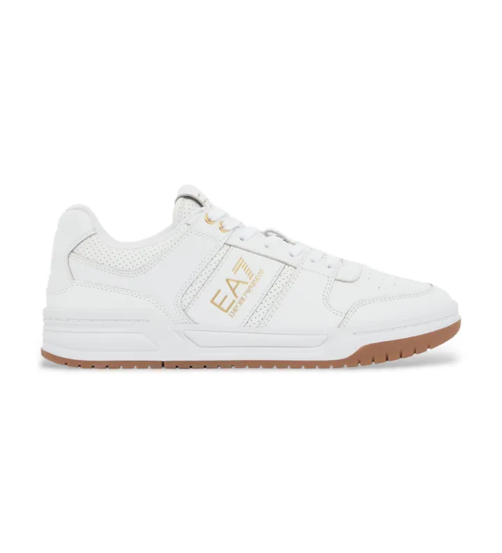 EA7 unisex. X8X234_XK422 Zapatillas de Piel Baseline blanco (35 1/3), Plano, Cordones, Casual