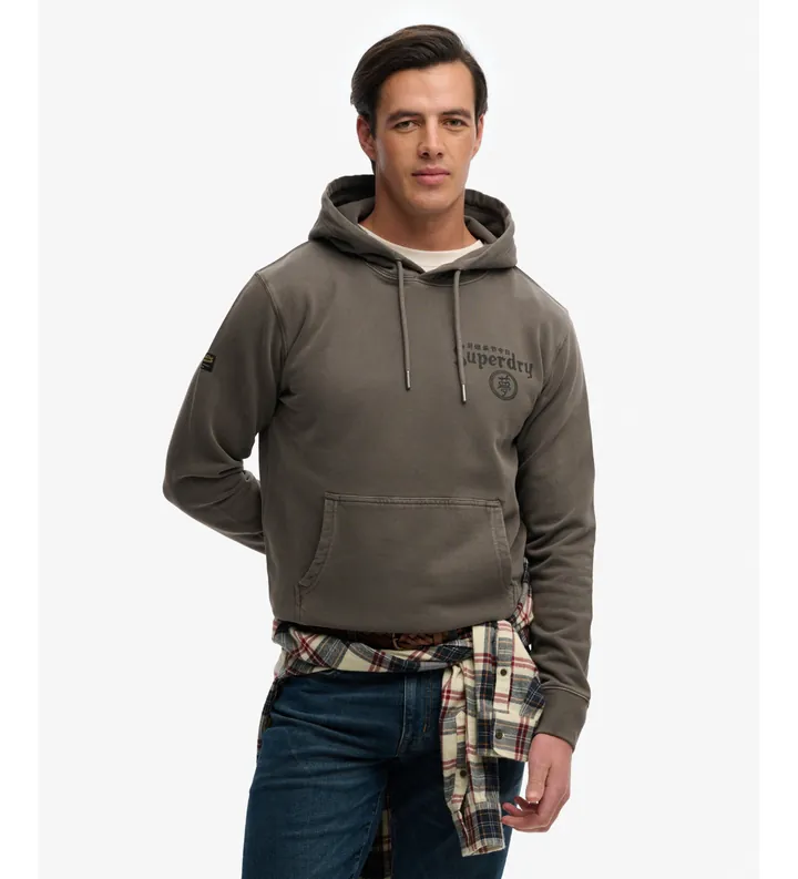 Superdry para hombre. M2014485A Sudadera con capucha Tokyo Narrative Loose Hood gris oscuro (L), Casual, Algodón