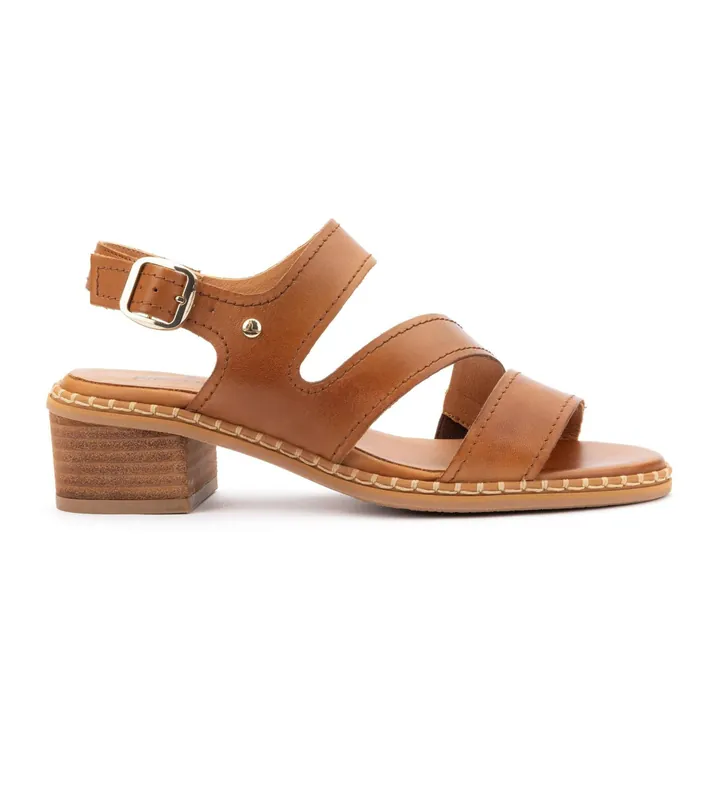 Pikolinos para mujer. W3H-1635 Sandalias de piel Blanes marrón (36), 3 a 5cm, Hebilla, Casual