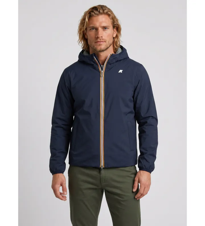 K-way para hombre. K6128VW Chaqueta Reversible Jack St Warm Double marino (L), Casual, Nylon