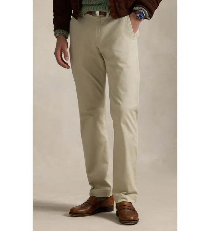 Polo Ralph Lauren para hombre. 710687424001 Pantalón chino Bedford Straight Fit beige (32/32), Casual, Algodón