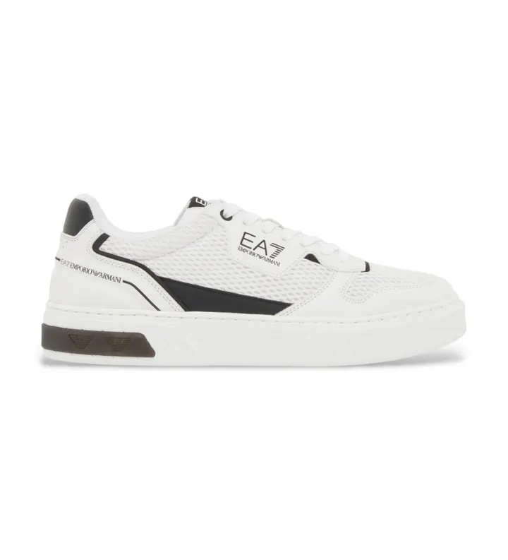 EA7 unisex. 7X000650_AF23102 Zapatillas Premium Court Mesh blanco (40 2/3), Plano, Cordones, Casual