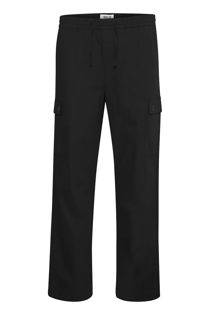 !Solid Pantalón cargo 'Lauritz' negro / blanco
