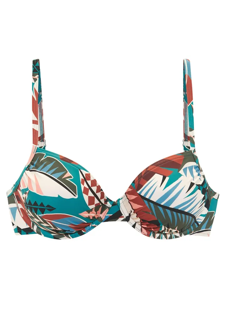 BUFFALO Top de bikini  azul claro / oliva / rojo oscuro / blanco