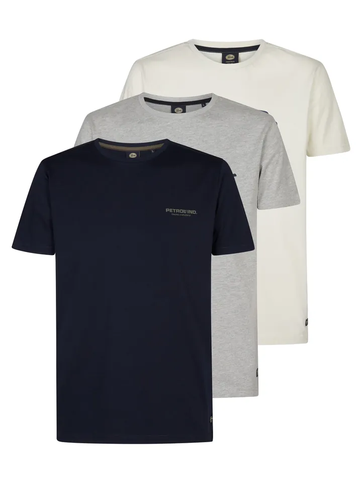 Petrol Industries Camiseta 'Smoky Hill' beige / gris moteado / negro