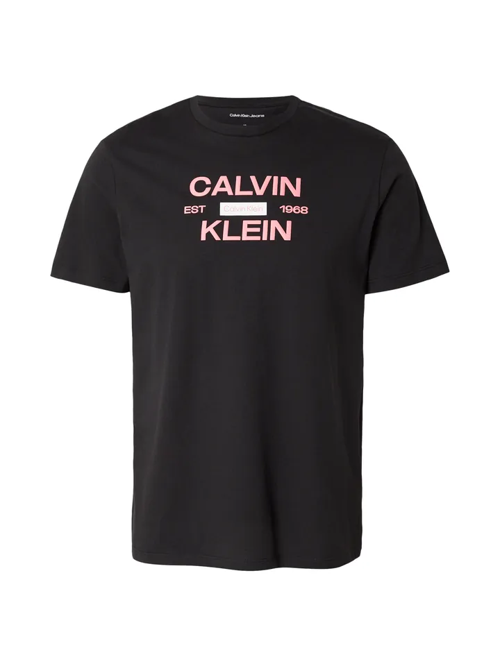 Calvin Klein Jeans Camiseta 'Logo Graphic'  rosa / negro / blanco