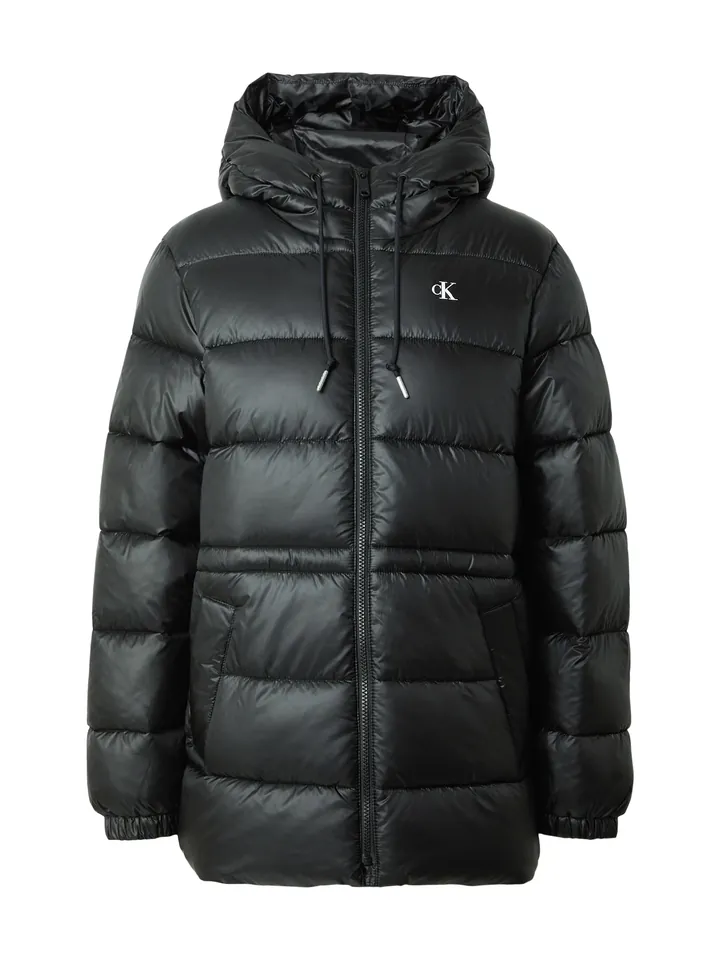 Calvin Klein Jeans Chaqueta de invierno negro / blanco