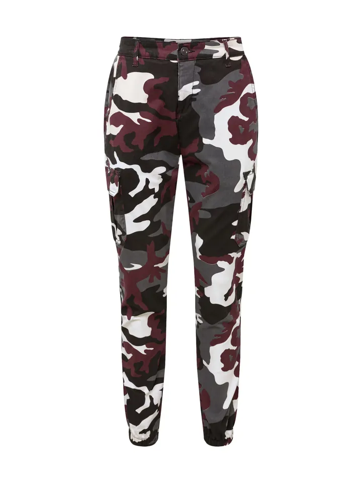 Urban Classics Pantalón cargo gris / rojo vino / negro / blanco