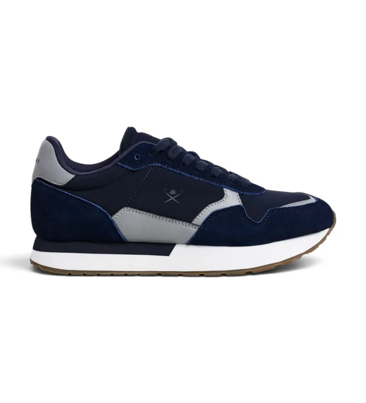 Hackett London para hombre. HMS200125 Zapatillas de ante Vector Device marino (40), Plano, Serraje, Cordones, Casual