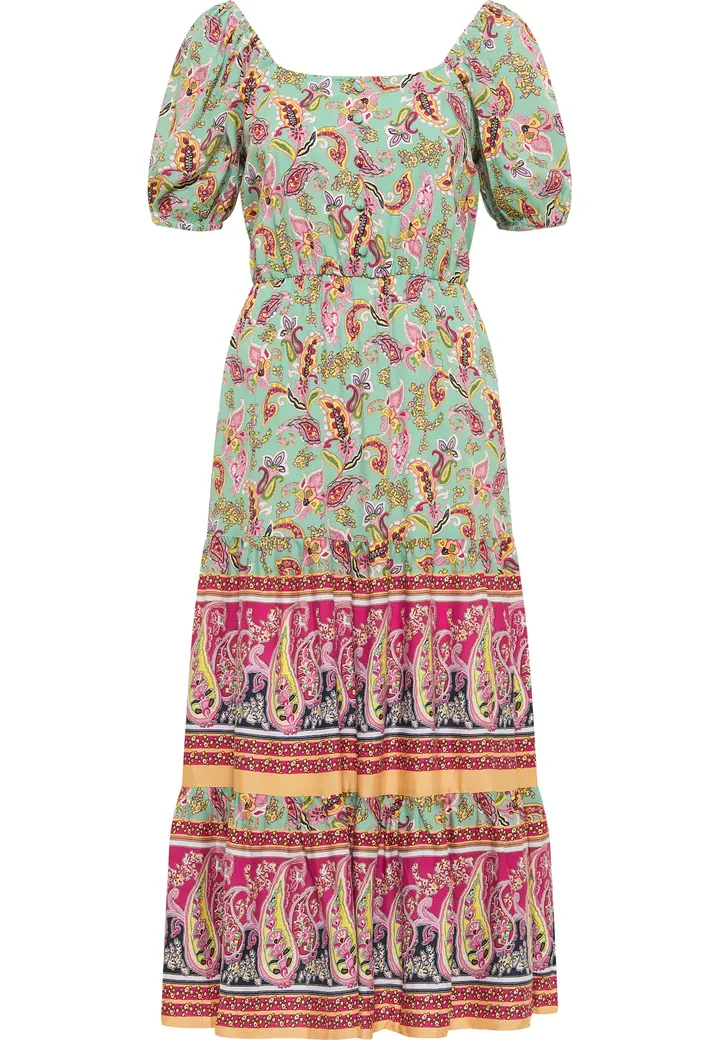 usha FESTIVAL Vestido de verano verde pastel / mezcla de colores