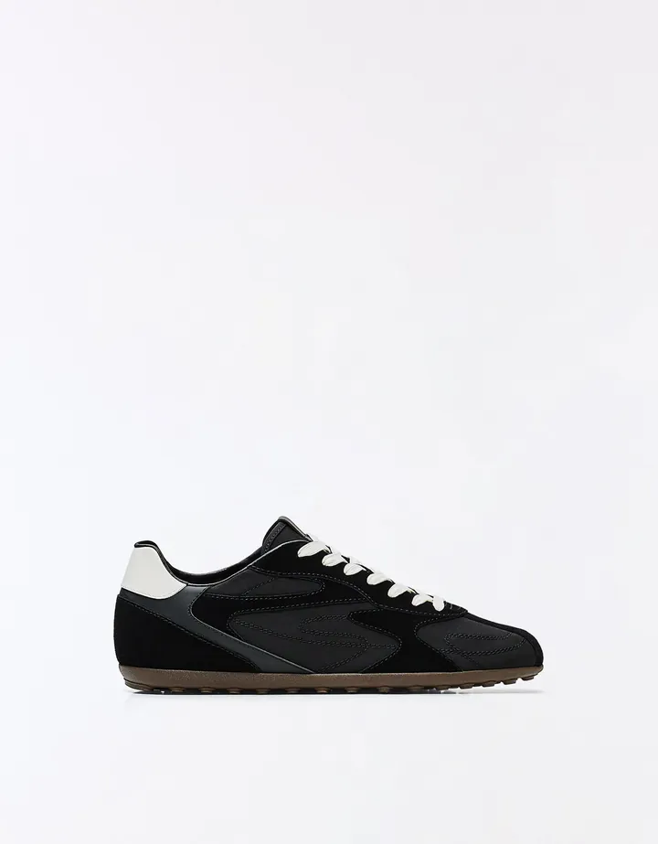 Bershka Zapatillas Estilo Retro Fino Hombre 40 Negro