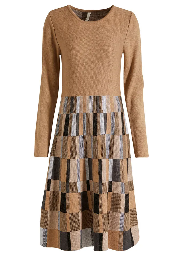 Vestido de punto a cuadros