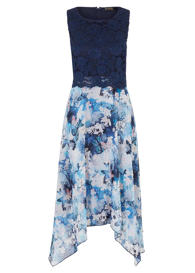 Vestido de gasa con encaje fino