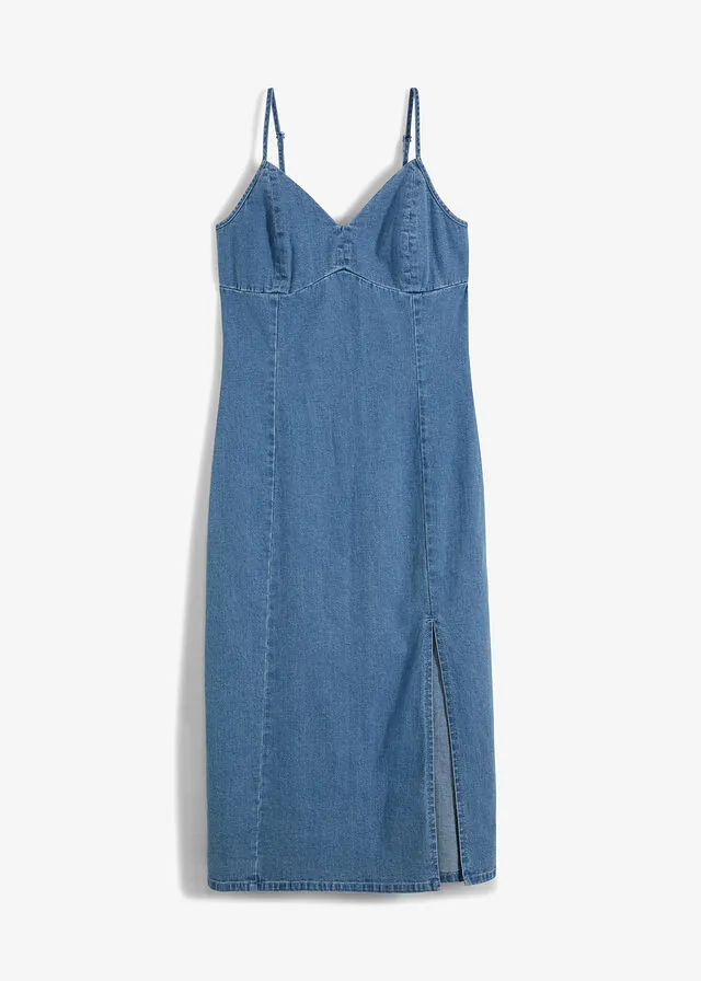 Vestido vaquero con abertura