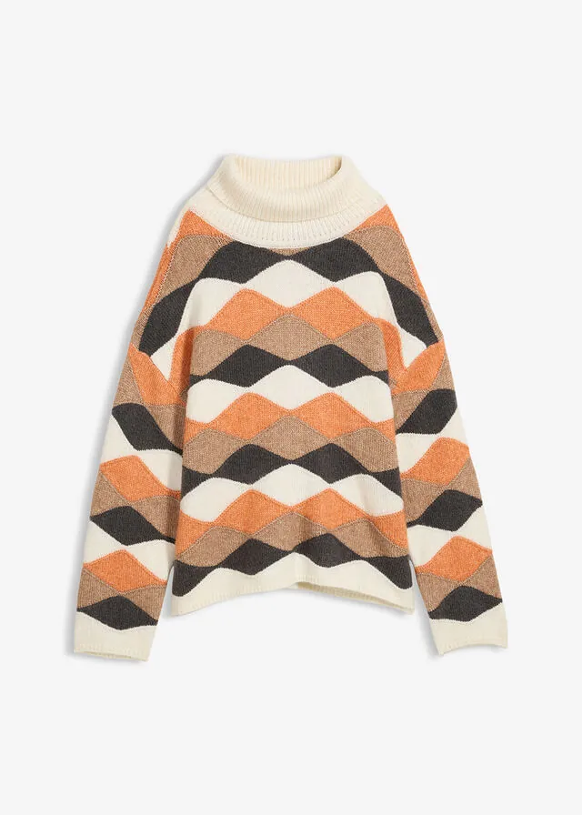 Jersey de cuello alto con patrón