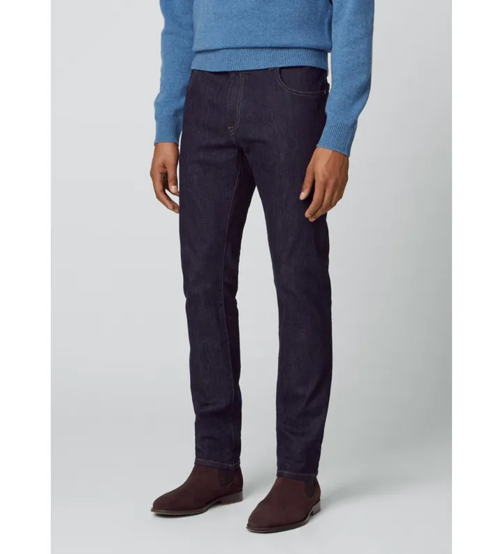 Hackett London para hombre. HM212515 Jeans Rinse marino (33/34), Casual, Algodón, Denim, Sostenible