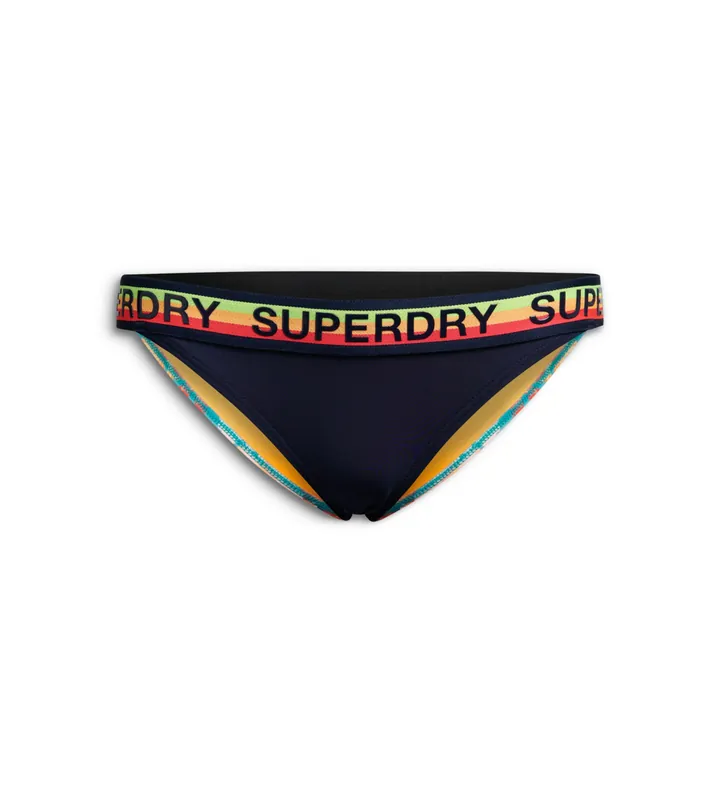 Superdry para mujer. W3010401A Braguita de bikini con logo Classics negro (L), Beachwear, Poliéster Reciclado, Sostenible