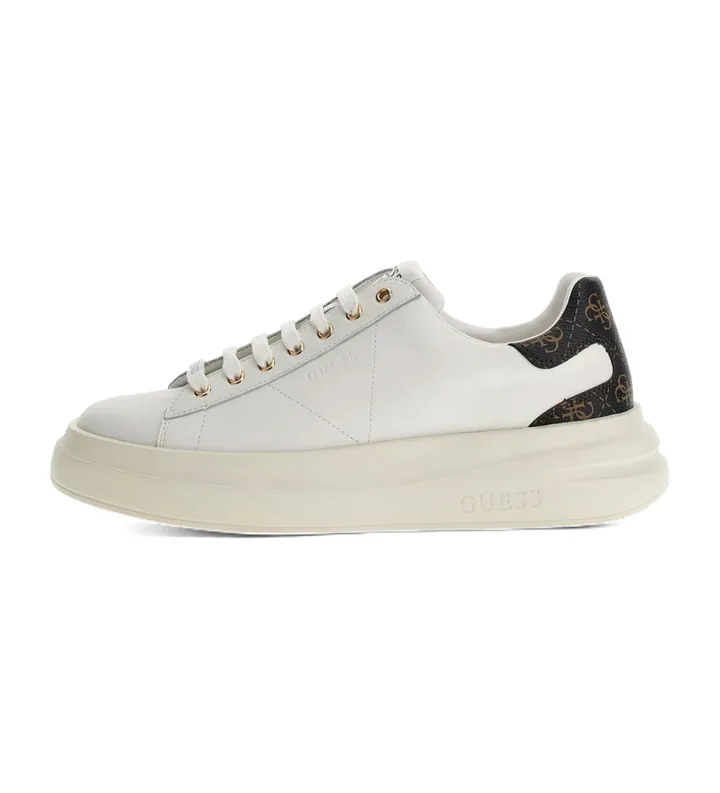 Guess para hombre. FMPVIBLEA12 Zapatillas elba logotipo 4g
blanco (40), Plano, Cordones, Casual